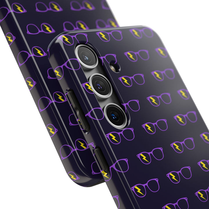 Purple/Yellow Glasses Pattern Tough Phone Case by Clan of Nerds