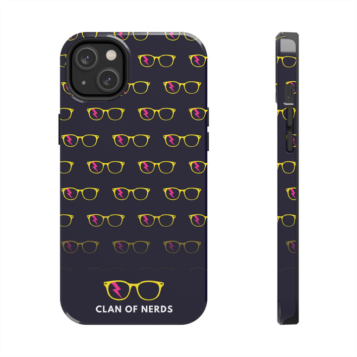 Yellow/Pink Glasses Pattern Tough Phone Case by Clan of Nerds