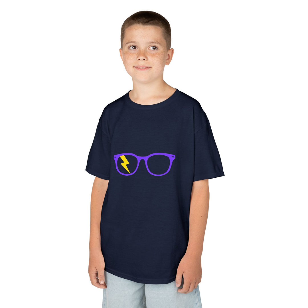 Purple/Yellow Glasses Kids Tee by Clan of Nerds