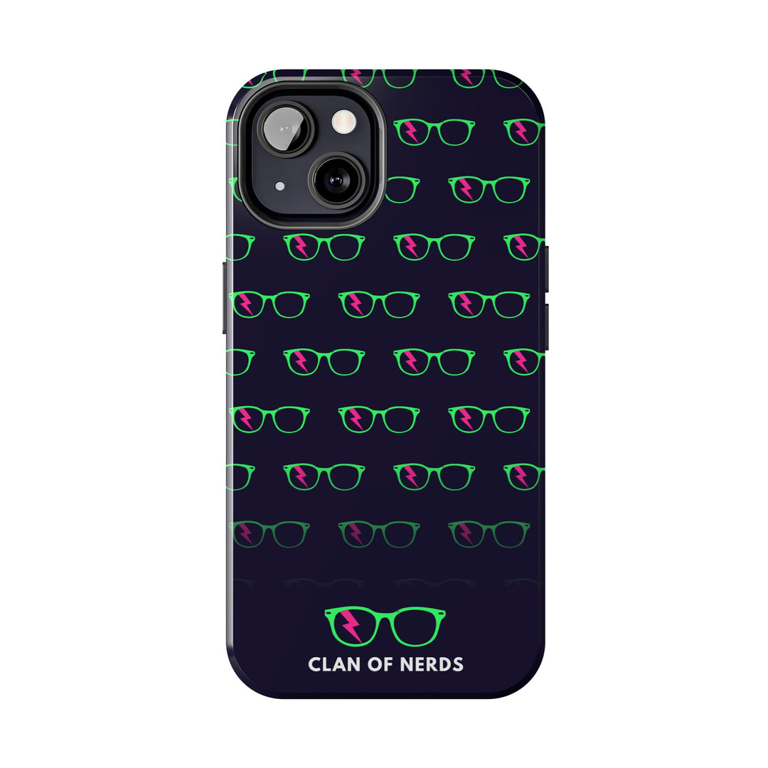 Green/Pink Glasses Pattern Tough Phone Case by Clan of Nerds