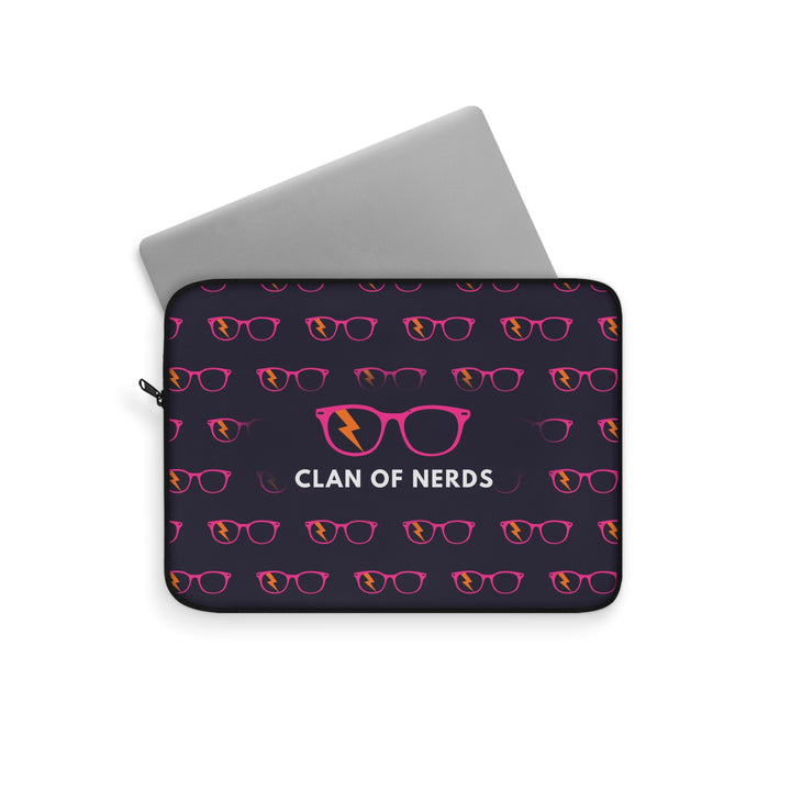 Pink/Orange Glasses Pattern Laptop Sleeve by Clan of Nerds