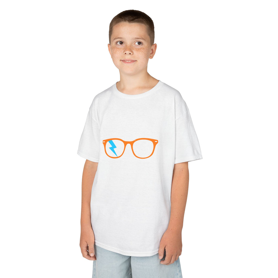 Orange/Cyan Glasses Kids Tee by Clan of Nerds