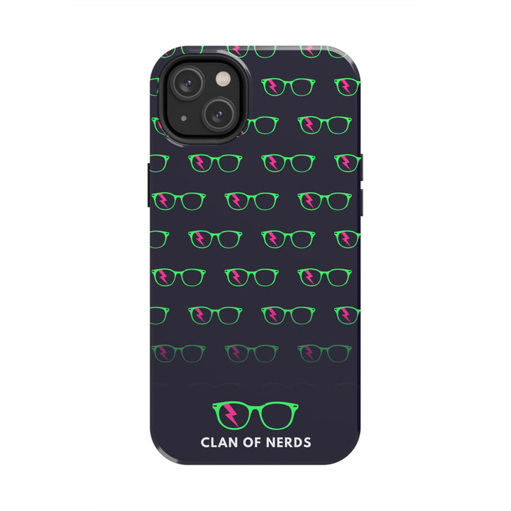 Green/Pink Glasses Pattern Tough Phone Case by Clan of Nerds