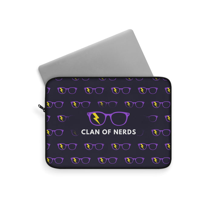 Purple/Yellow Glasses Pattern Laptop Sleeve by Clan of Nerds