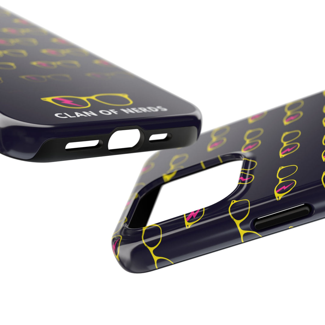 Yellow/Pink Glasses Pattern Tough Phone Case by Clan of Nerds