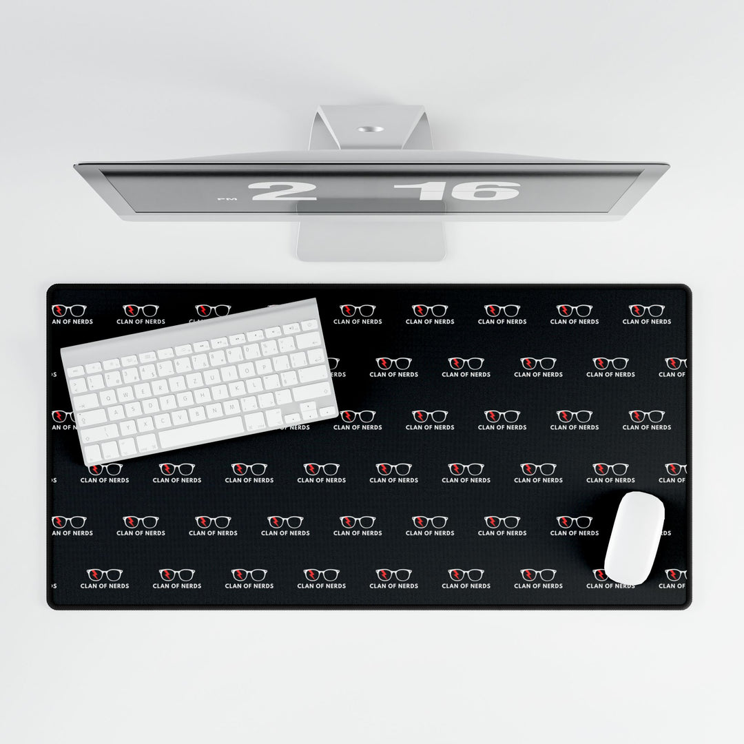Nerd Glasses Desk Mat by Clan of Nerds