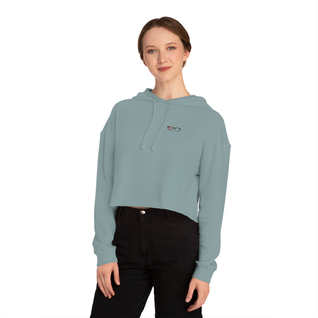 Classic Glasses Women’s Cropped Hoodie by Clan of Nerds