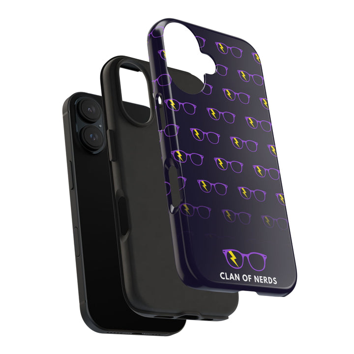 Purple/Yellow Glasses Pattern Tough Phone Case by Clan of Nerds