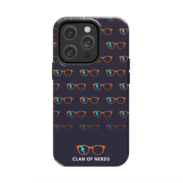 Orange/Cyan Glasses Pattern Tough Phone Case by Clan of Nerds