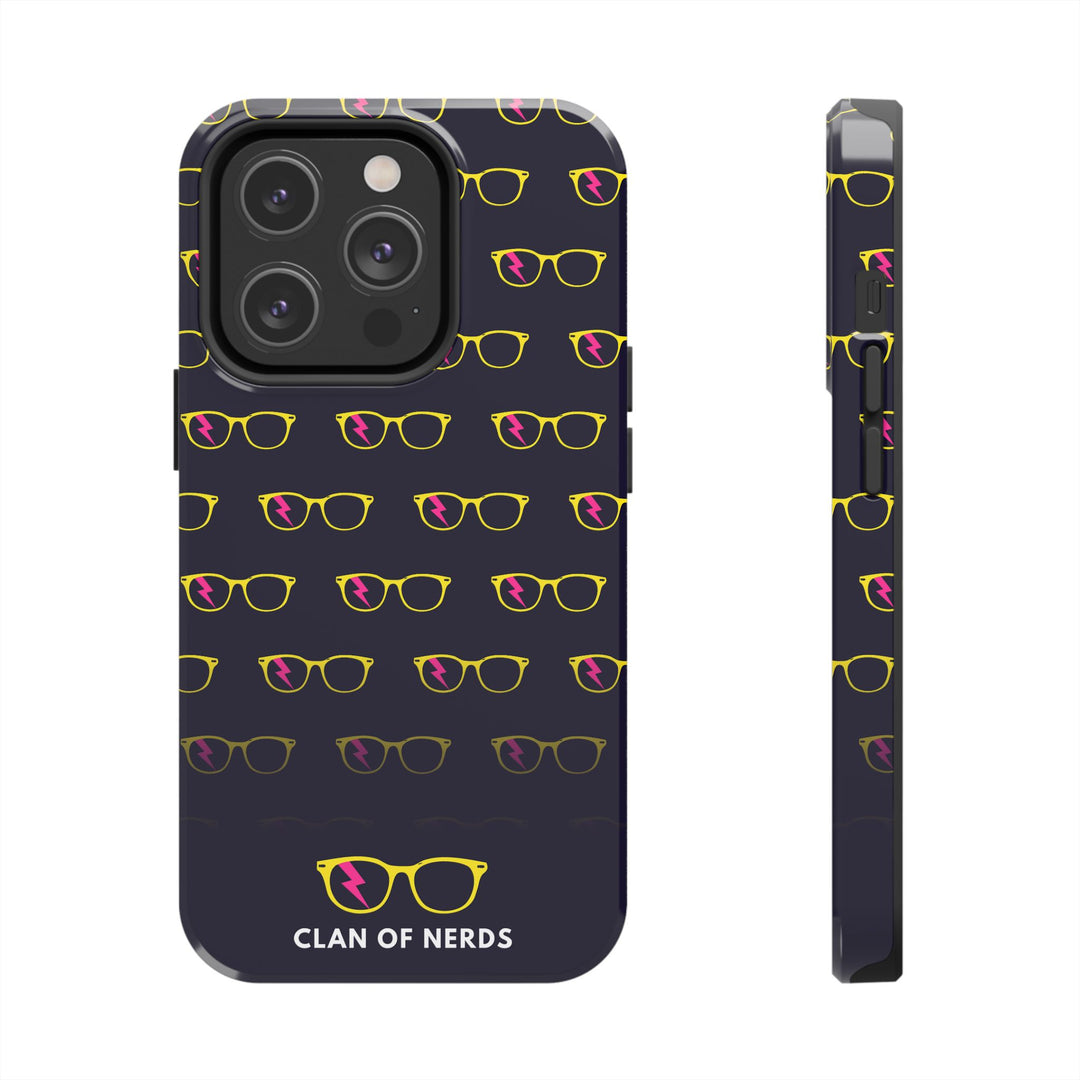 Yellow/Pink Glasses Pattern Tough Phone Case by Clan of Nerds