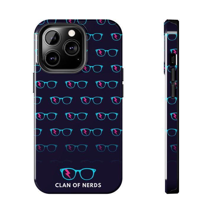 Cyan/Pink Glasses Pattern Tough Phone Case by Clan of Nerds