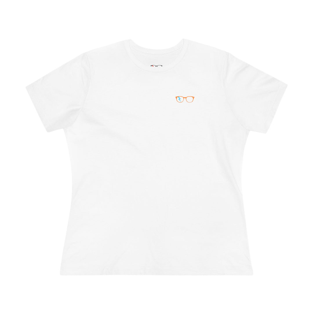 Orange/Cyan Glasses Women’s Tee by Clan of Nerds