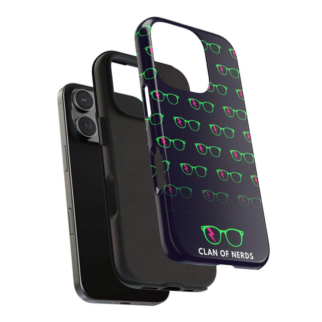 Green/Pink Glasses Pattern Tough Phone Case by Clan of Nerds