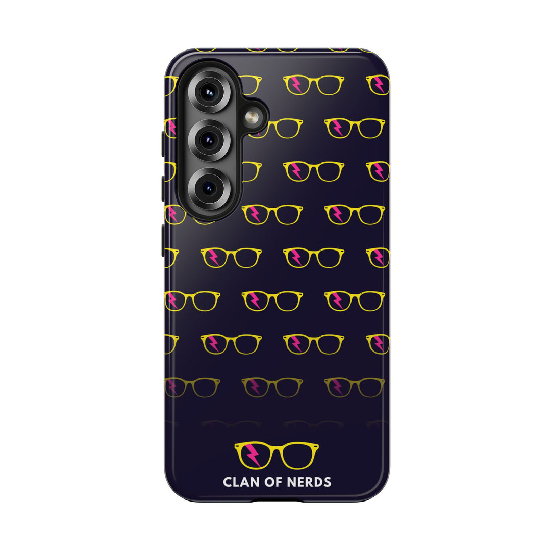 Yellow/Pink Glasses Pattern Tough Phone Case by Clan of Nerds