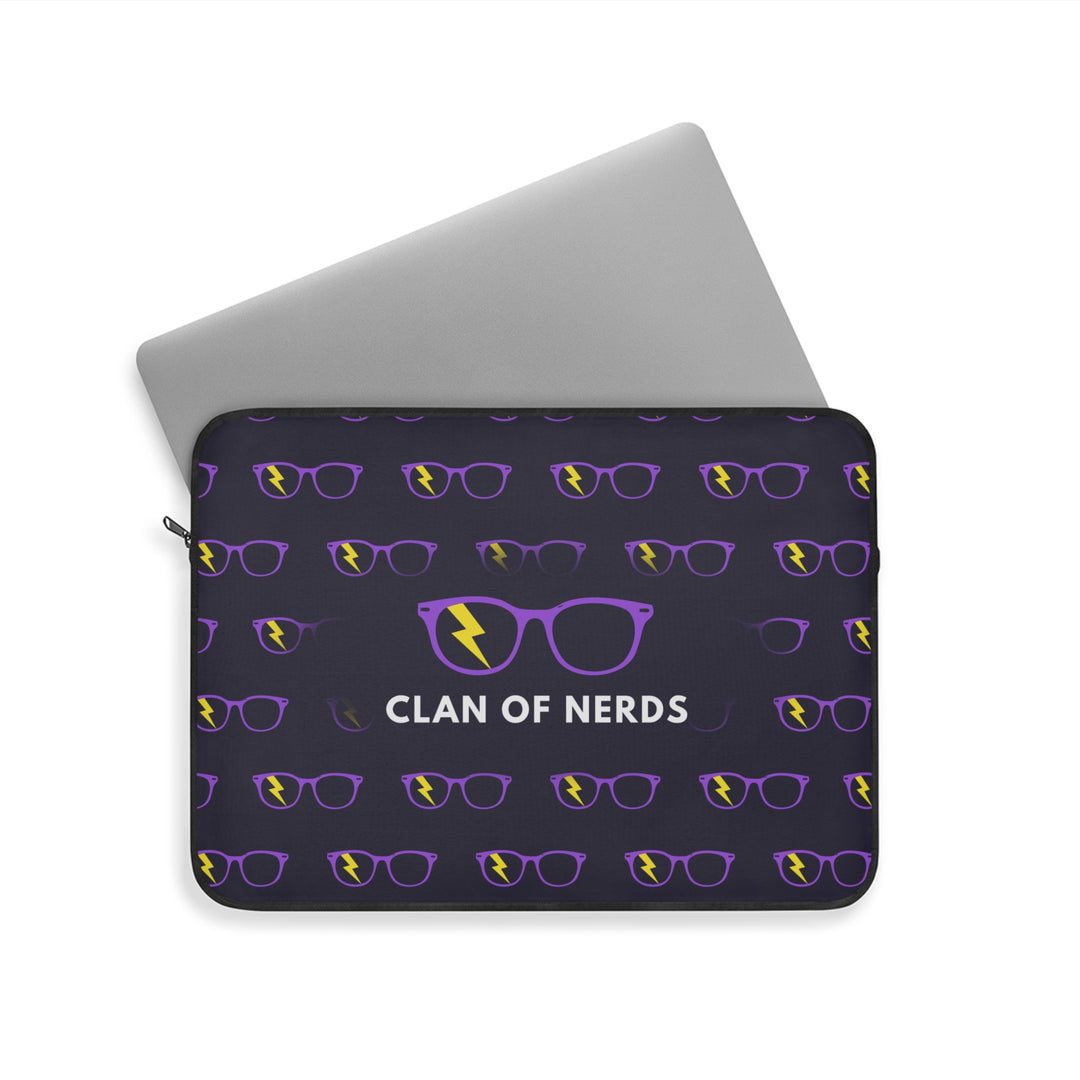 Purple/Yellow Glasses Pattern Laptop Sleeve by Clan of Nerds