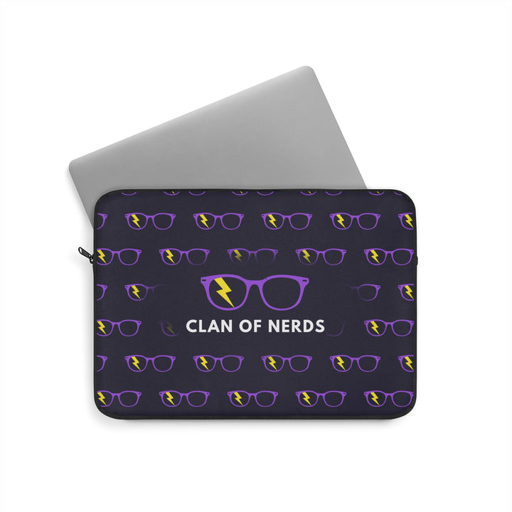 Purple/Yellow Glasses Pattern Laptop Sleeve by Clan of Nerds