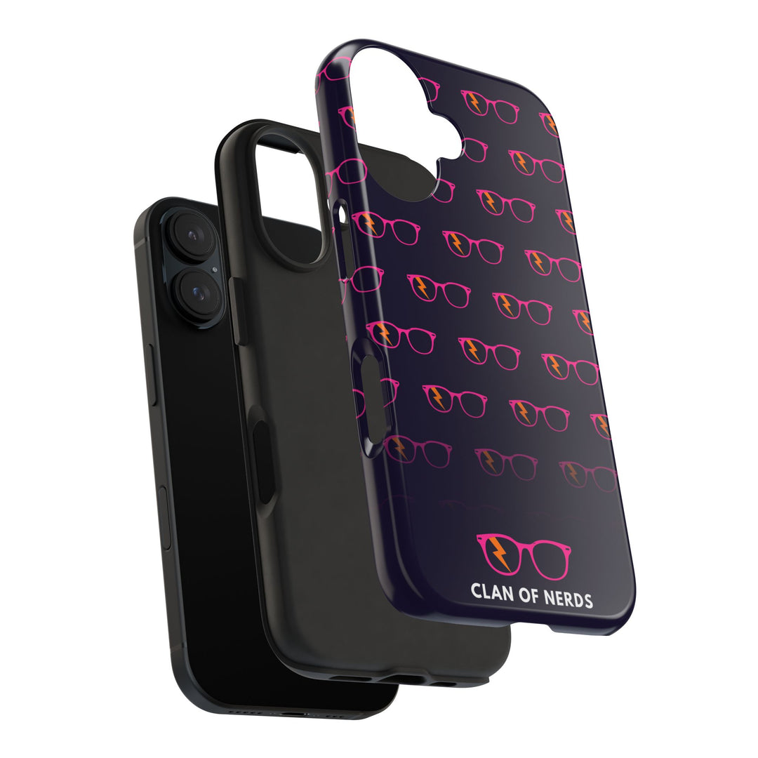 Pink/Orange Glasses Pattern Tough Phone Case by Clan of Nerds