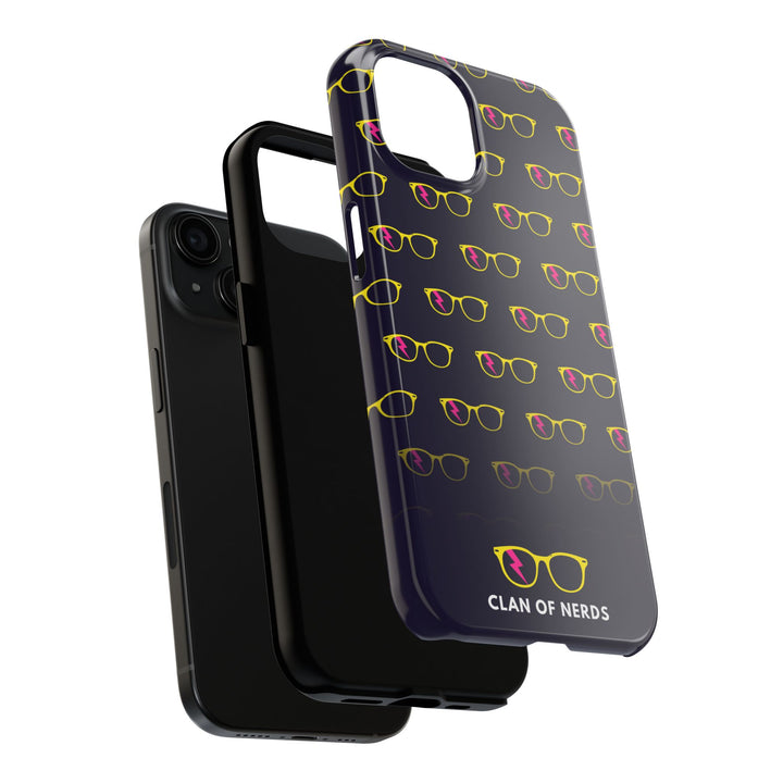 Yellow/Pink Glasses Pattern Tough Phone Case by Clan of Nerds