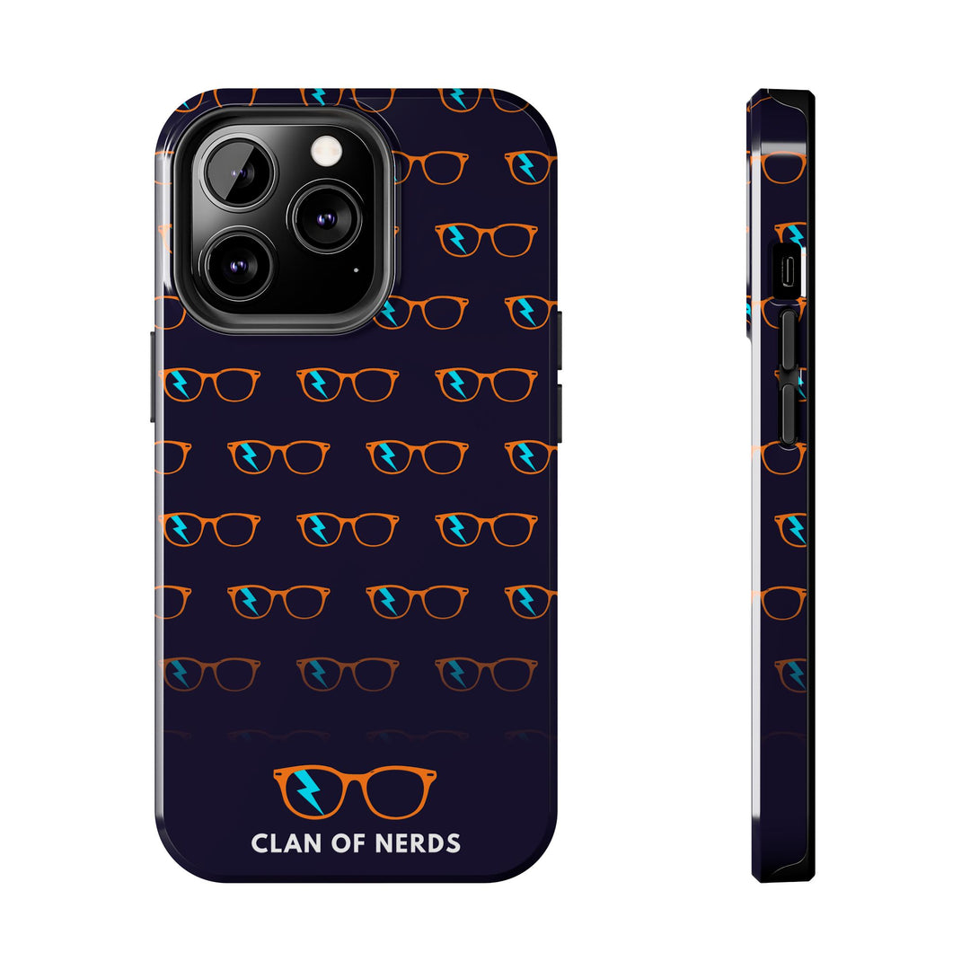 Orange/Cyan Glasses Pattern Tough Phone Case by Clan of Nerds