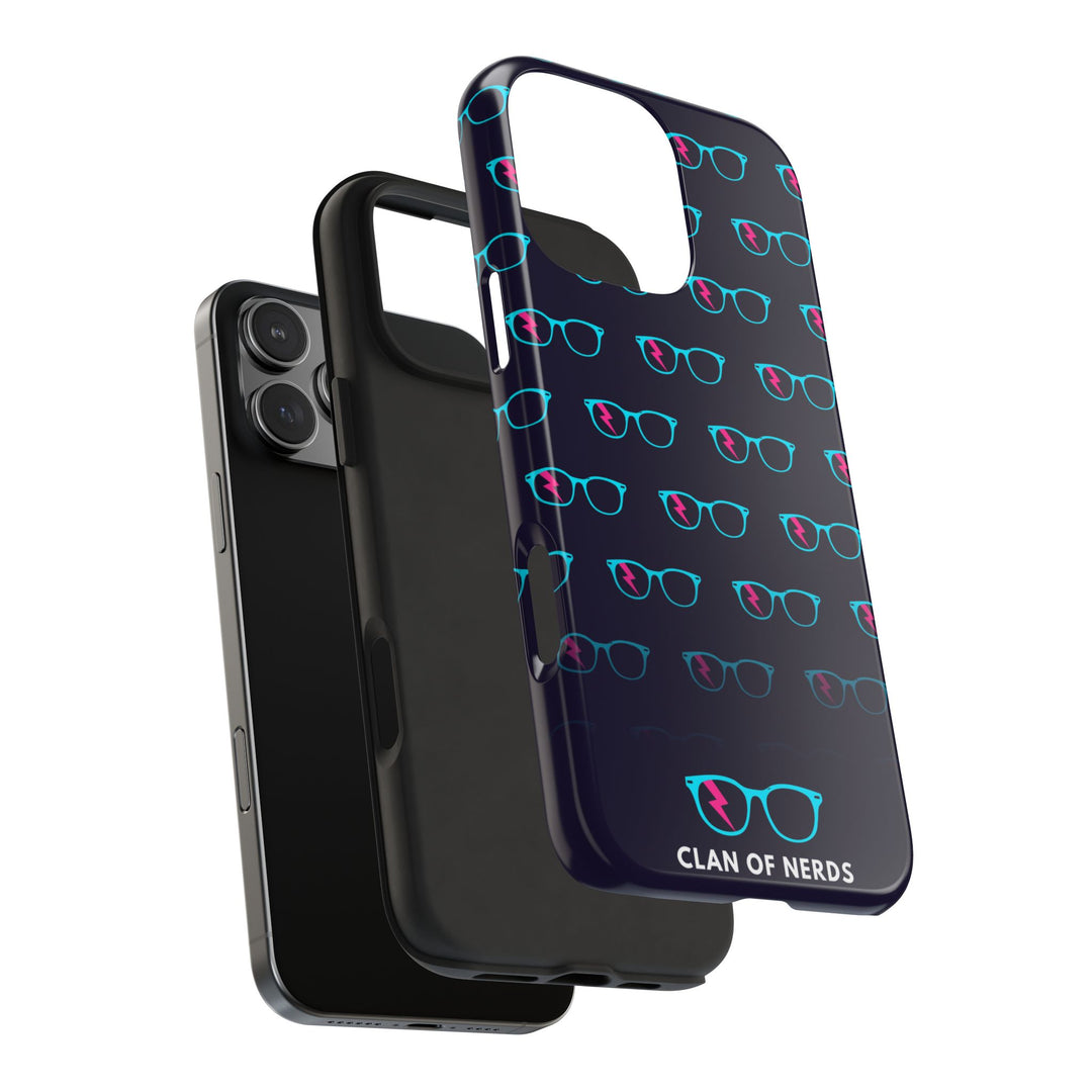Cyan/Pink Glasses Pattern Tough Phone Case by Clan of Nerds