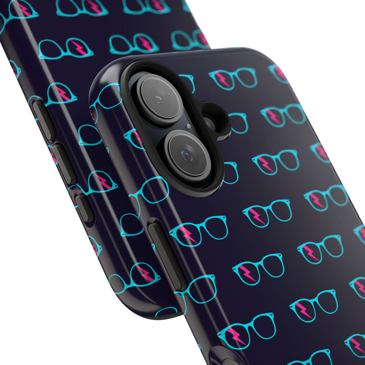 Cyan/Pink Glasses Pattern Tough Phone Case by Clan of Nerds