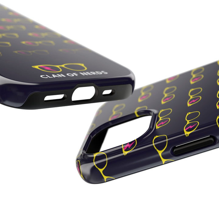 Yellow/Pink Glasses Pattern Tough Phone Case by Clan of Nerds