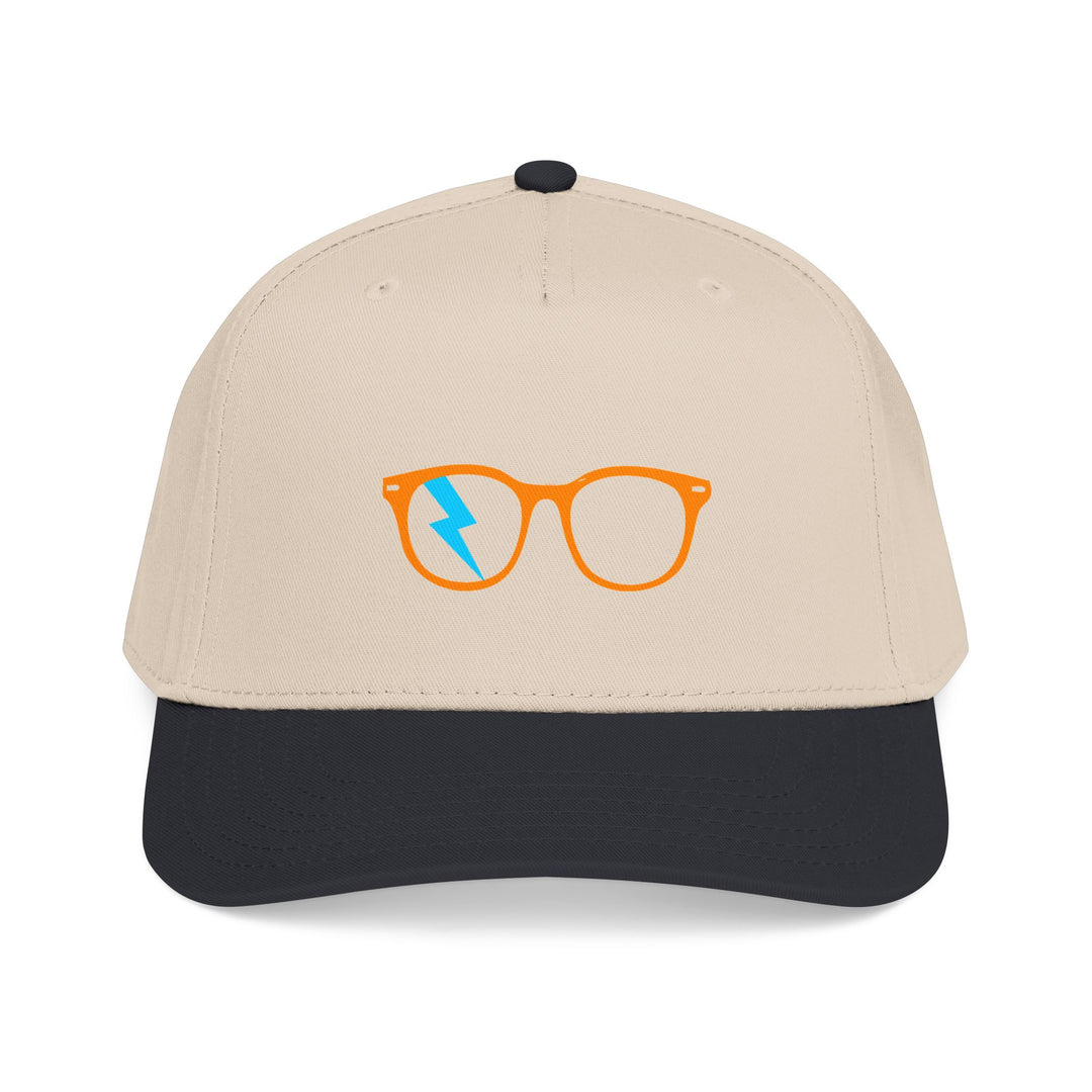 Orange/Cyan Glasses Cap in Black/Natural