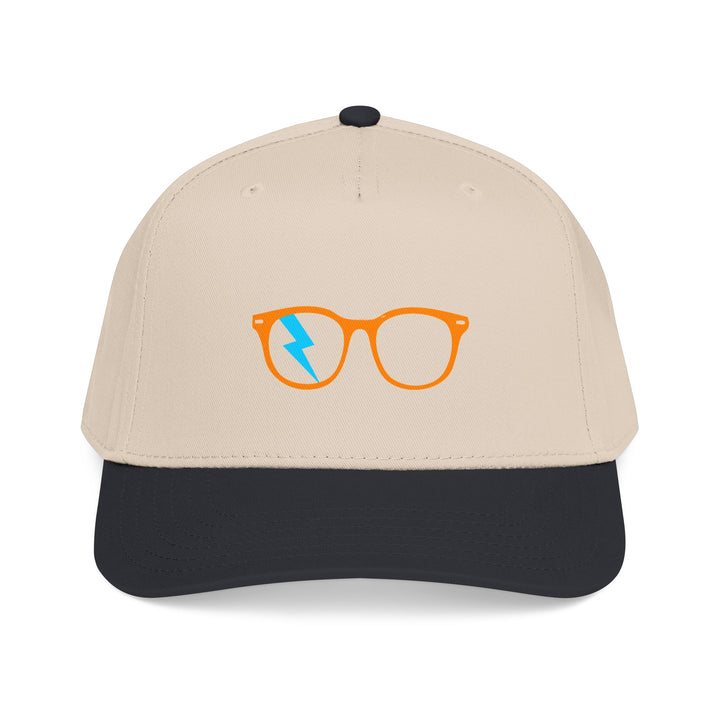 Orange/Cyan Glasses Cap in Black/Natural