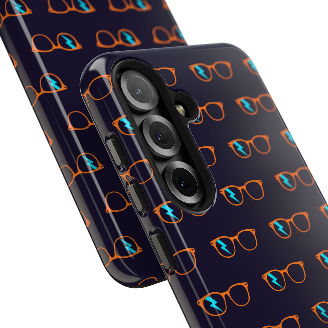 Orange/Cyan Glasses Pattern Tough Phone Case by Clan of Nerds