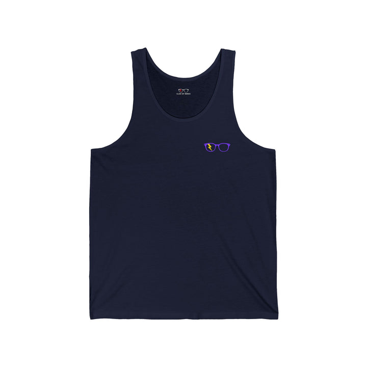 Purple/Yellow Glasses Men’s Tank in Navy