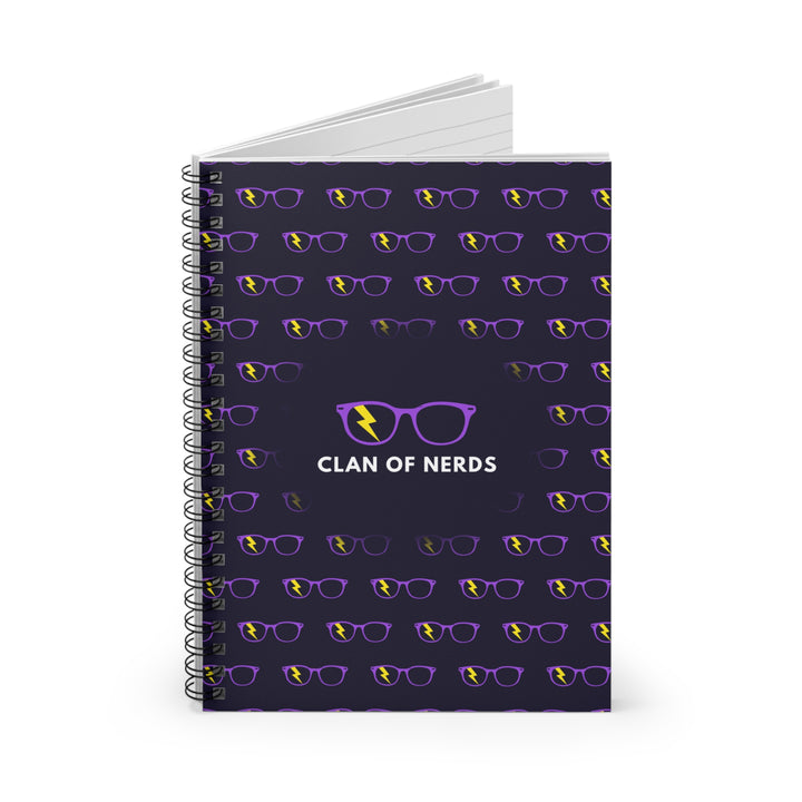 Purple/Yellow Glasses Pattern Spiral Notebook by Clan of Nerds