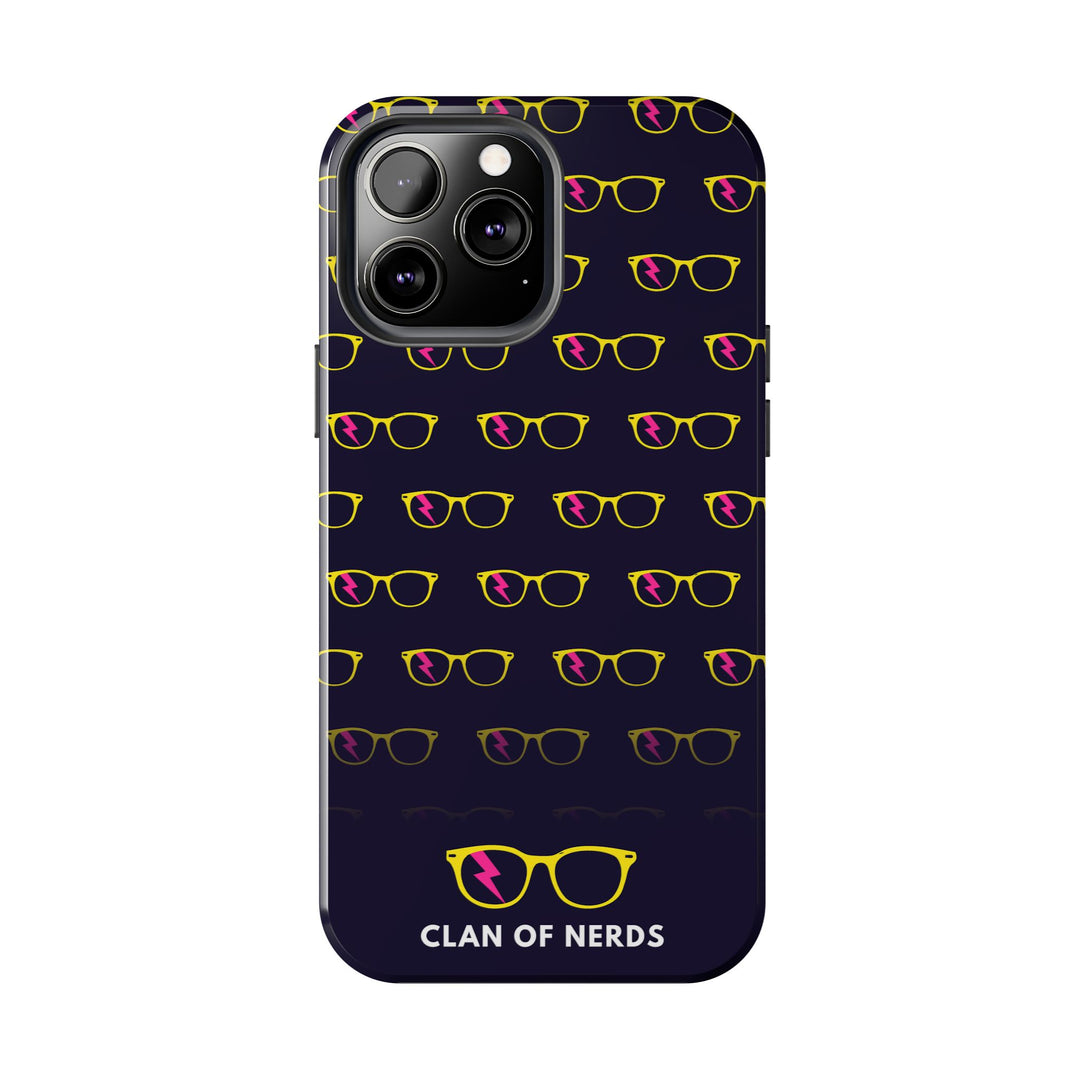 Yellow/Pink Glasses Pattern Tough Phone Case by Clan of Nerds