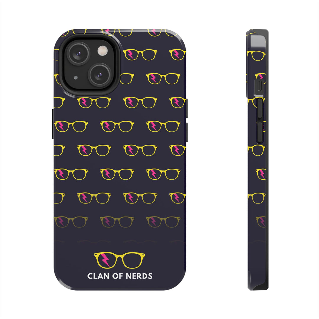 Yellow/Pink Glasses Pattern Tough Phone Case by Clan of Nerds