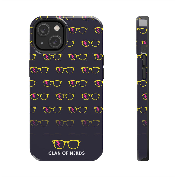 Yellow/Pink Glasses Pattern Tough Phone Case by Clan of Nerds