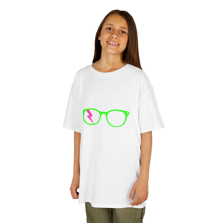 Green/Pink Glasses Kids Tee by Clan of Nerds