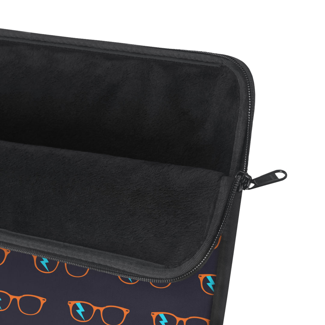 Orange/Cyan Glasses Pattern Laptop Sleeve by Clan of Nerds