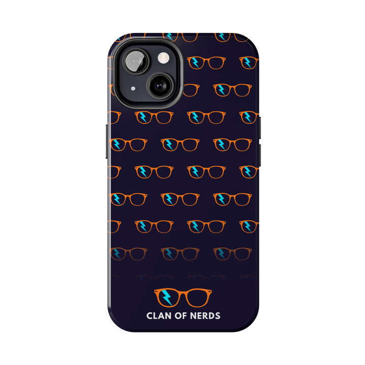 Orange/Cyan Glasses Pattern Tough Phone Case by Clan of Nerds