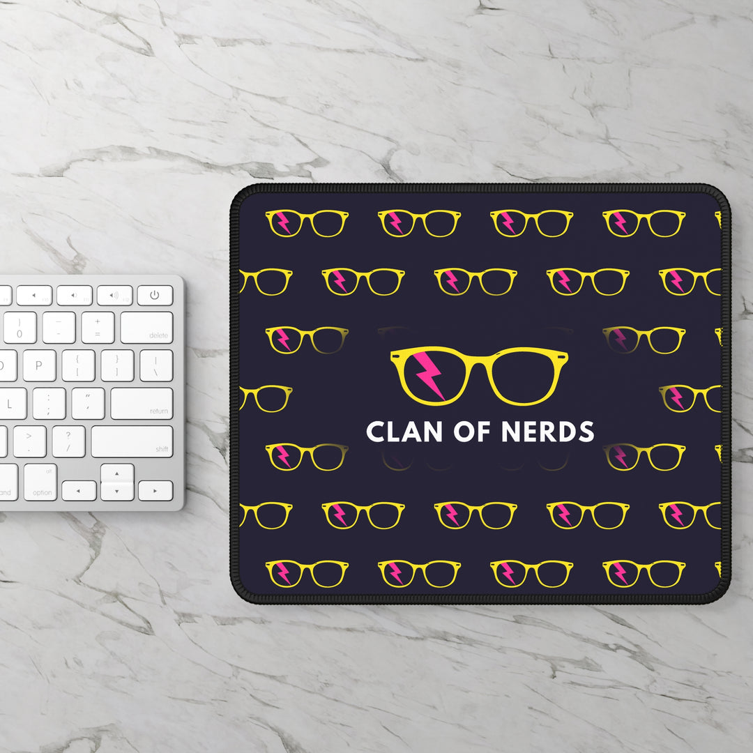 Yellow/Pink Glasses Pattern Mouse Pad by Clan of Nerds