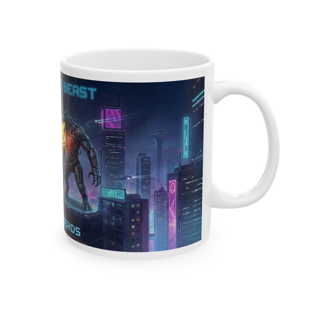 Defeat the Beast Mug by Clan of Nerds