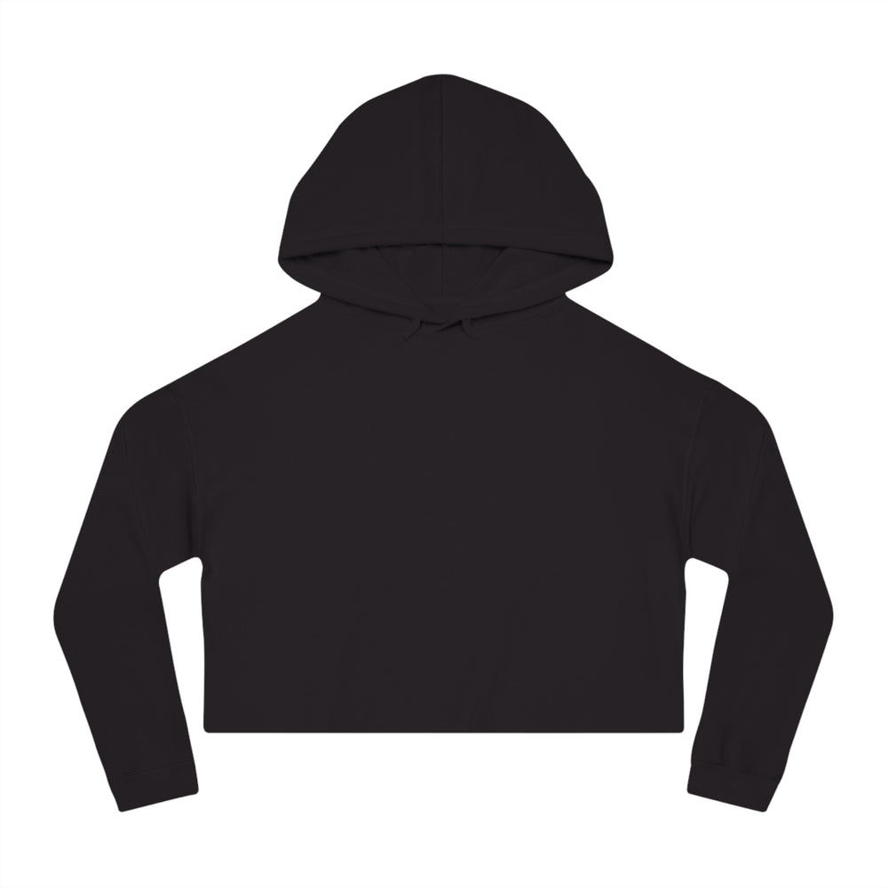 Pink/Orange Glasses Women’s Cropped Hoodie in Black