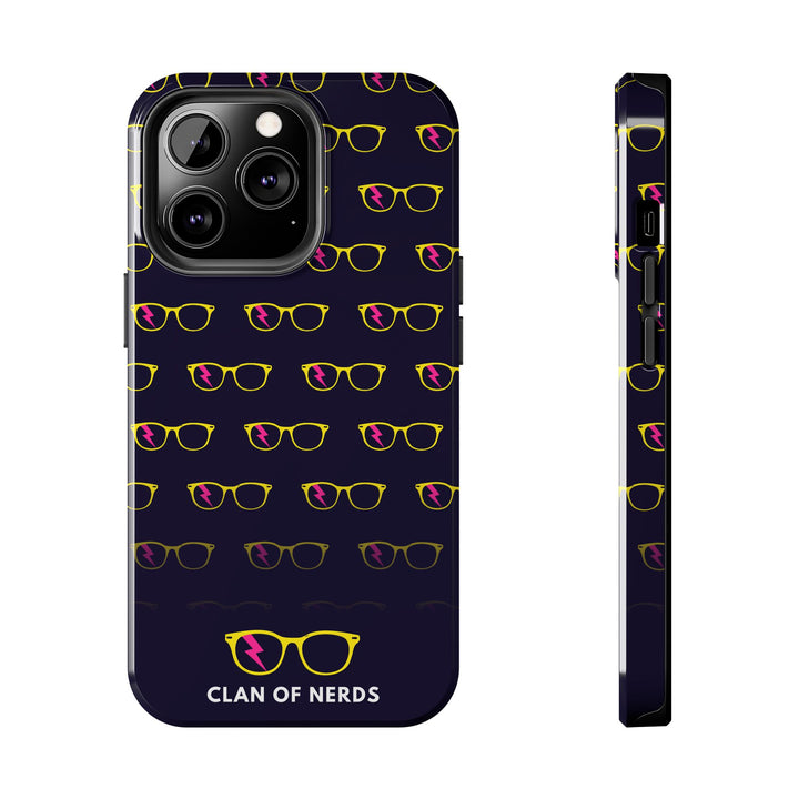 Yellow/Pink Glasses Pattern Tough Phone Case by Clan of Nerds