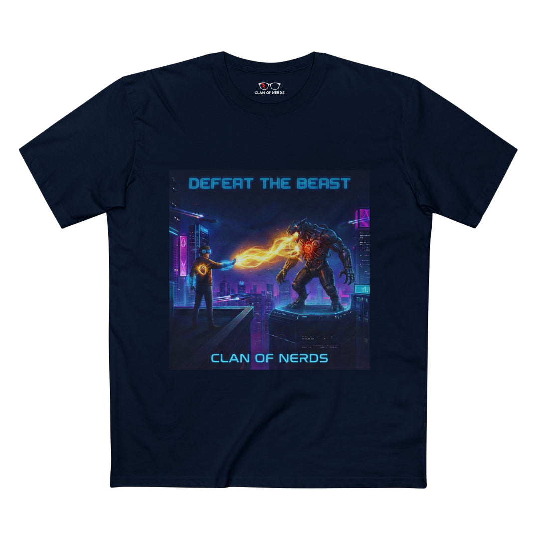 Defeat the Beast Tee in Navy