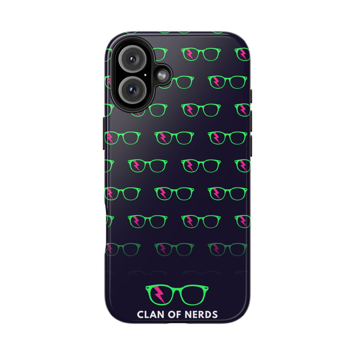 Green/Pink Glasses Pattern Tough Phone Case by Clan of Nerds