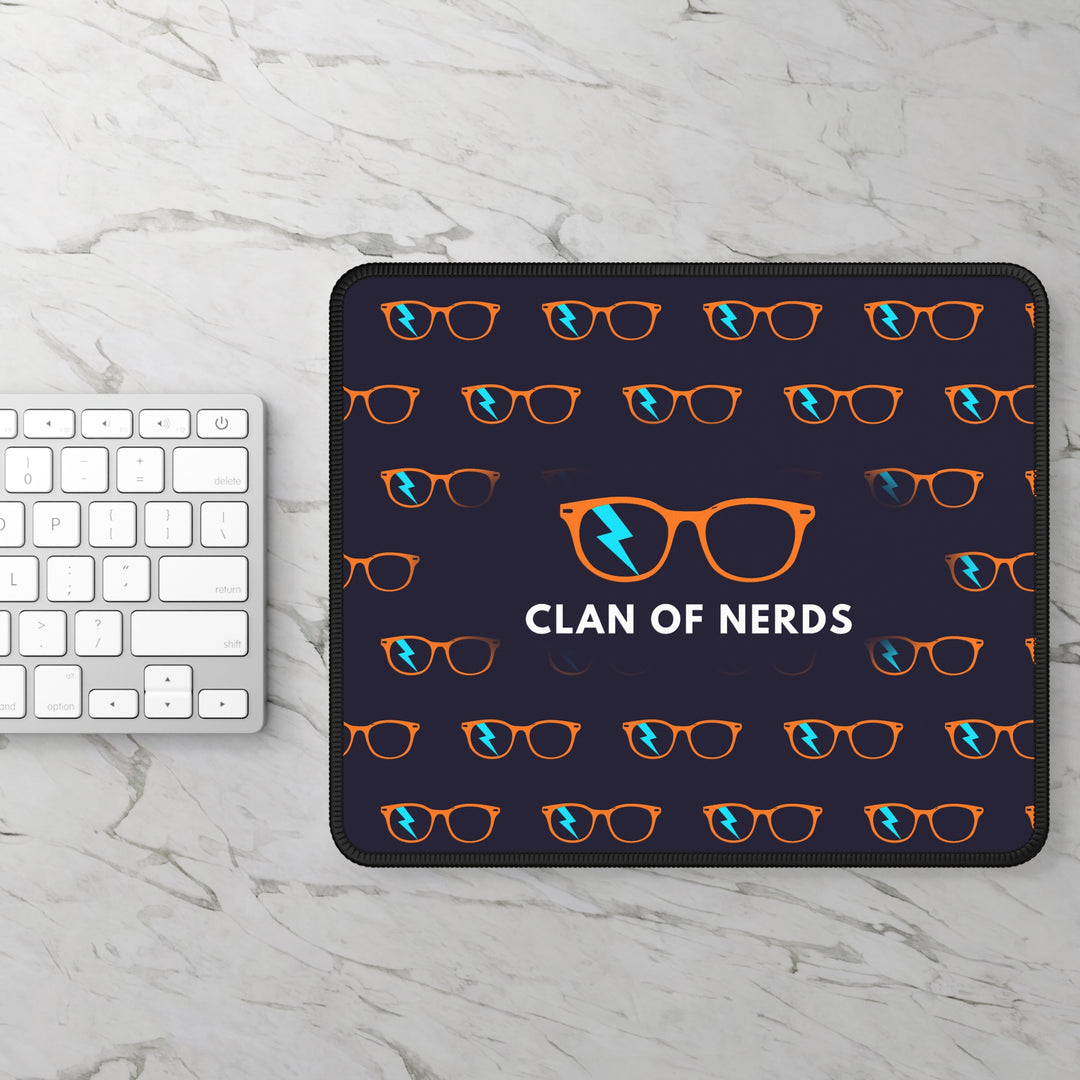 Orange/Cyan Glasses Pattern Mouse Pad by Clan of Nerds