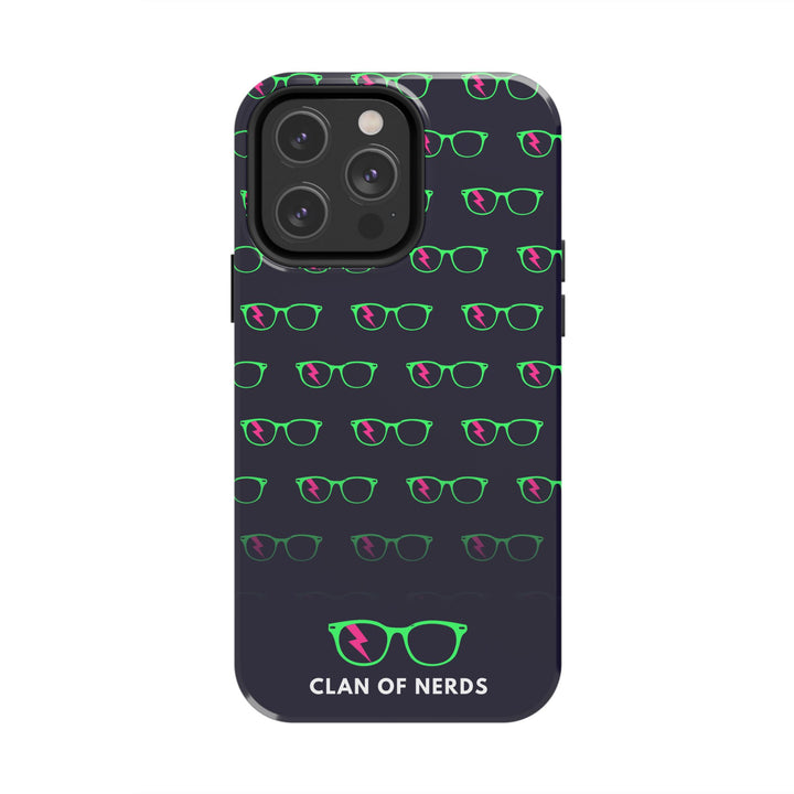 Green/Pink Glasses Pattern Tough Phone Case by Clan of Nerds