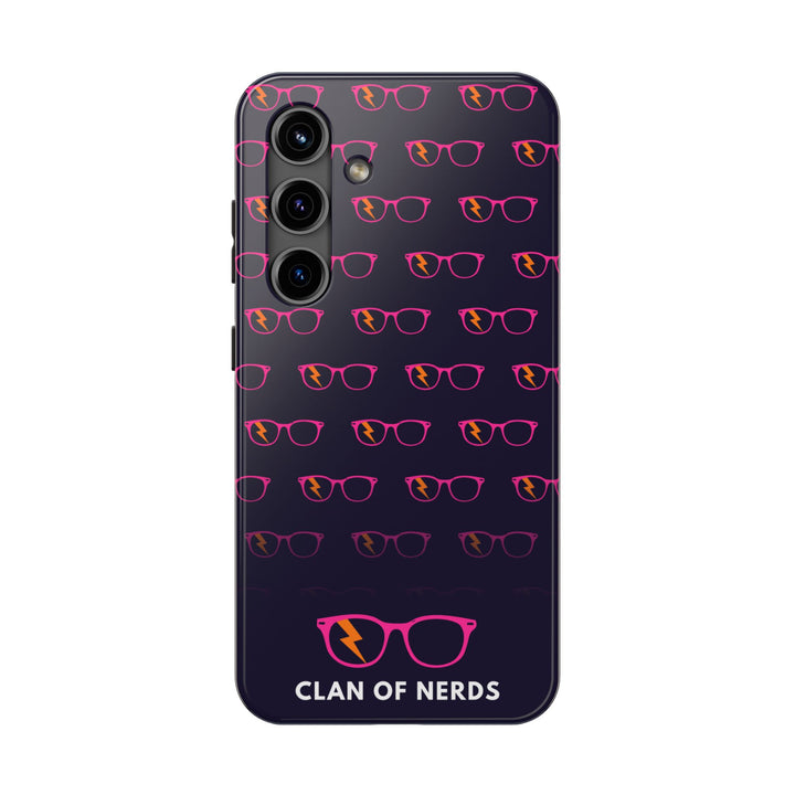 Pink/Orange Glasses Pattern Tough Phone Case by Clan of Nerds