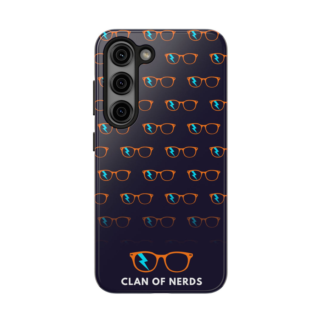 Orange/Cyan Glasses Pattern Tough Phone Case by Clan of Nerds