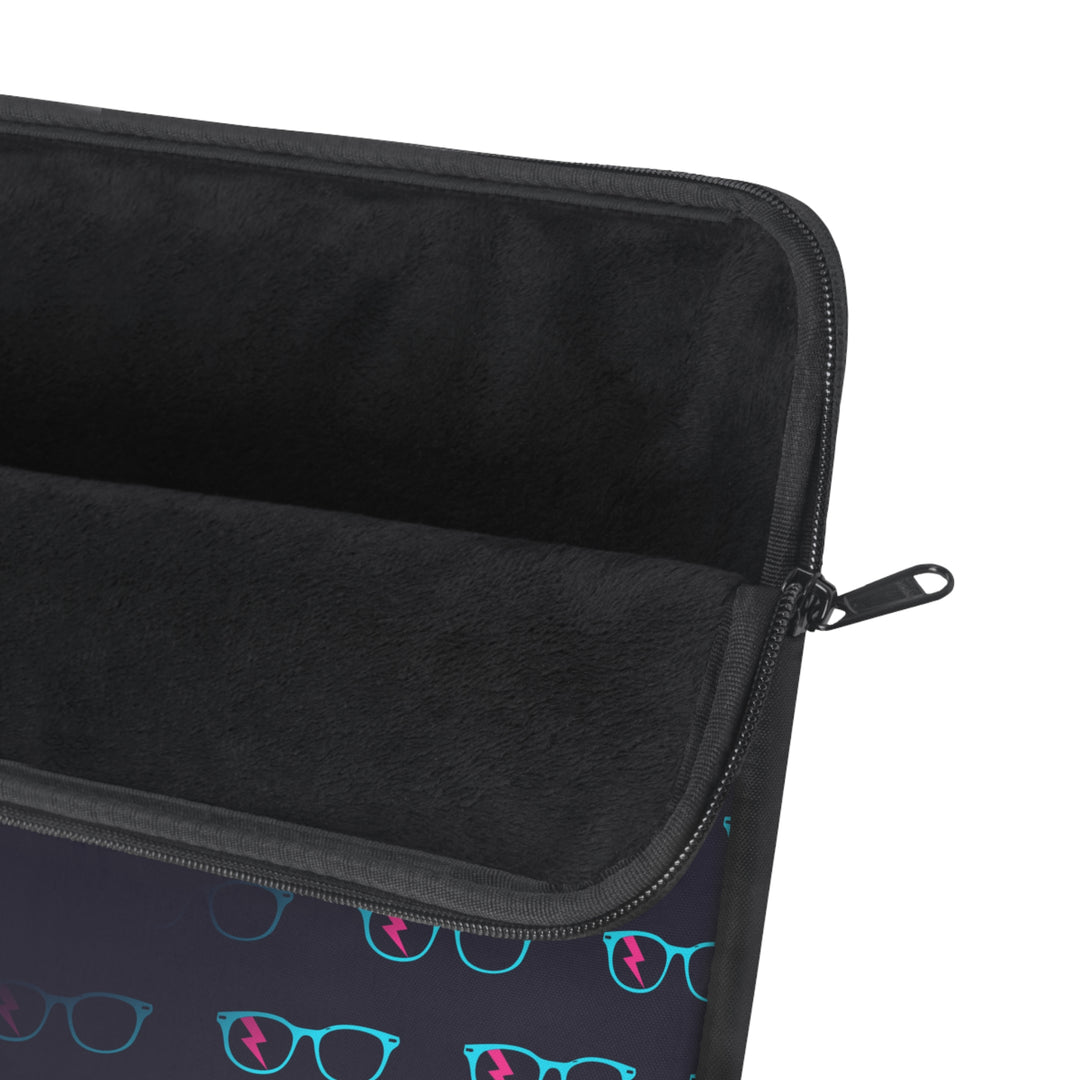 Cyan/Pink Glasses Pattern Laptop Sleeve by Clan of Nerds