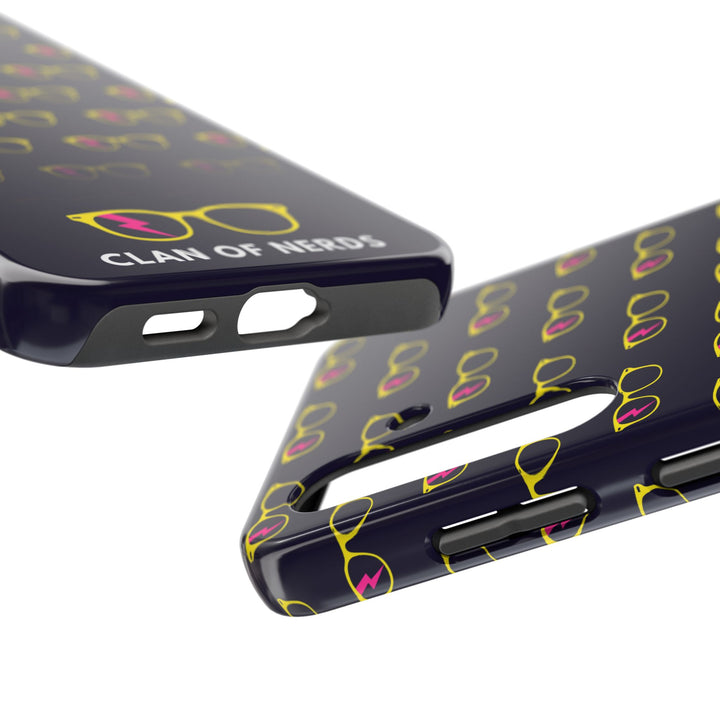 Yellow/Pink Glasses Pattern Tough Phone Case by Clan of Nerds