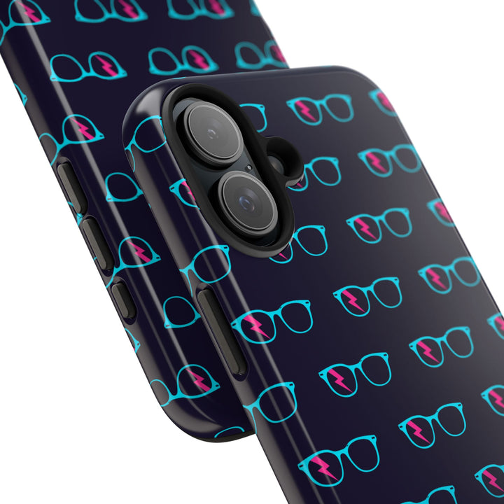 Cyan/Pink Glasses Pattern Tough Phone Case by Clan of Nerds